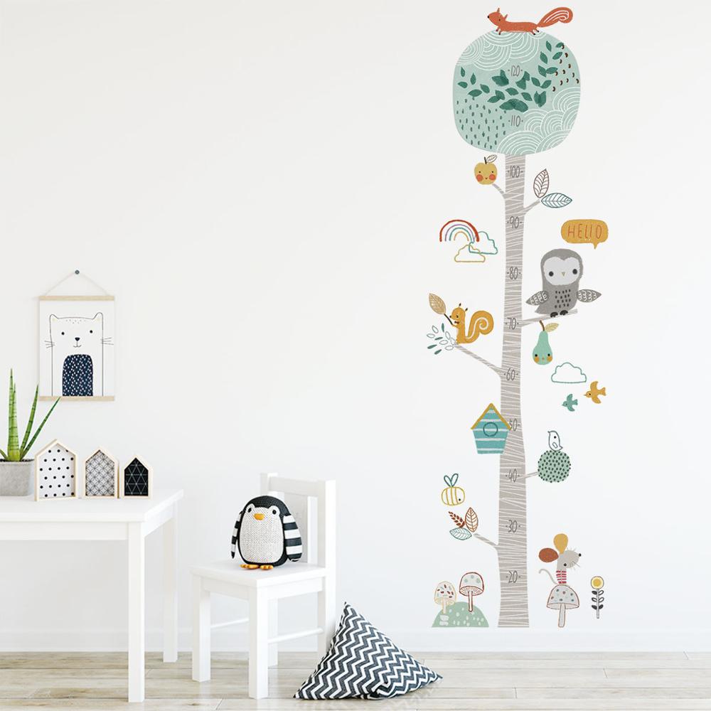 DIY Forest Animal Trees Height Wallpaper