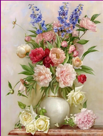 Evershine DIY Diamond Painting Flower Cross Stitch