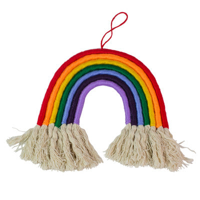 Rainbow Hand-Woven Hanging Tassels Tapestry