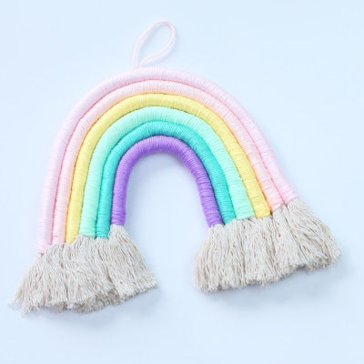 Rainbow Hand-Woven Hanging Tassels Tapestry