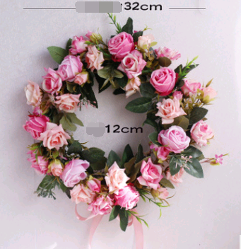High Simulation Rose Wreath Enamel