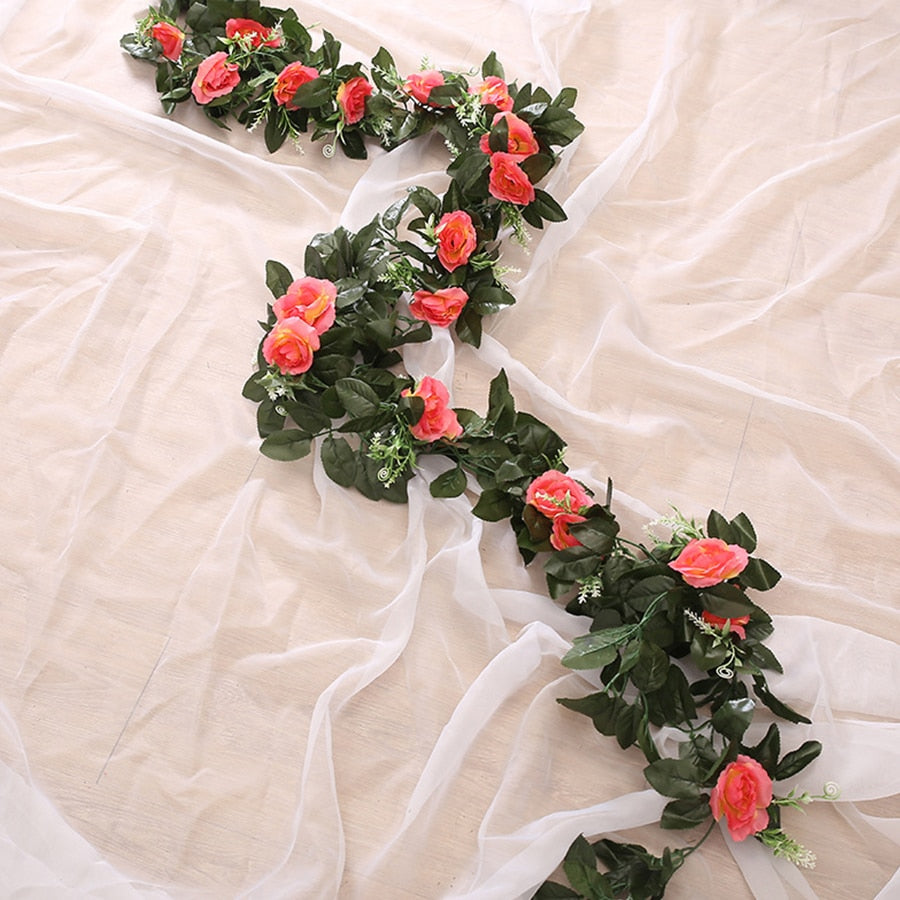 Artificial Rose Vine Hanging Flowers
