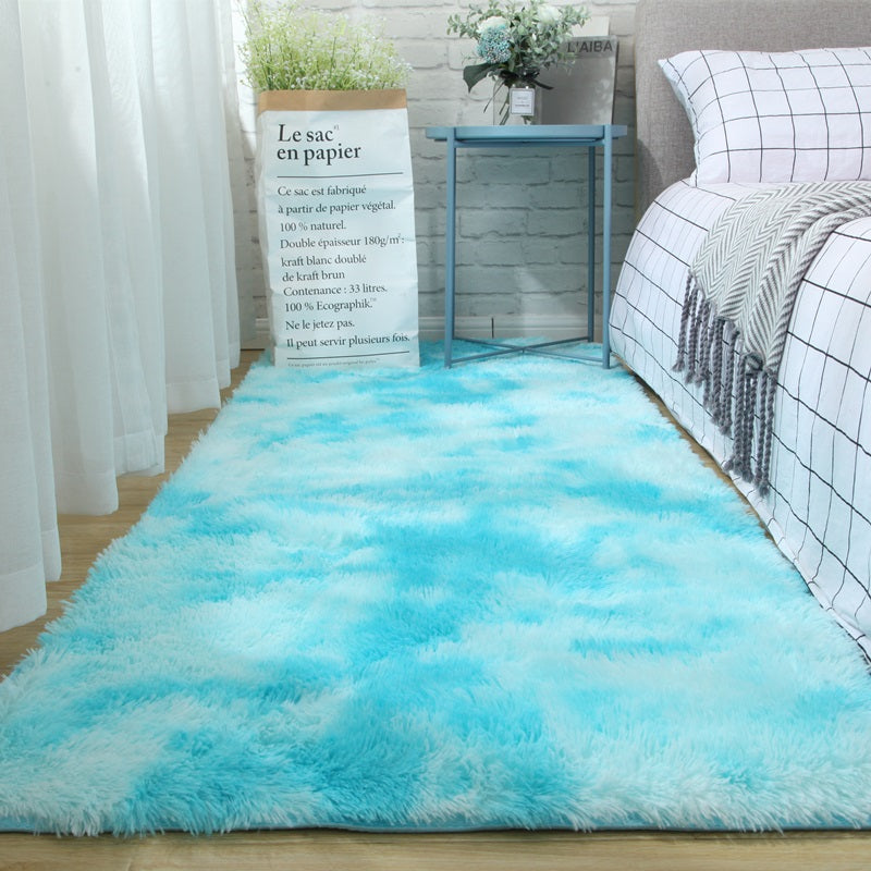 Carpet Floor Mat - Tie-dyed Variegated Silk Wool