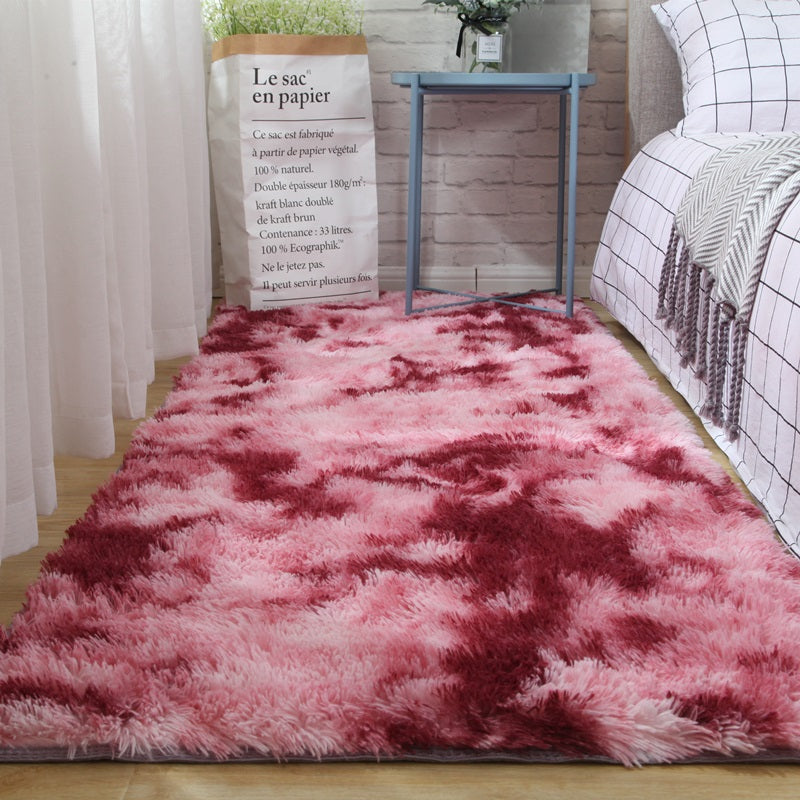 Carpet Floor Mat - Tie-dyed Variegated Silk Wool