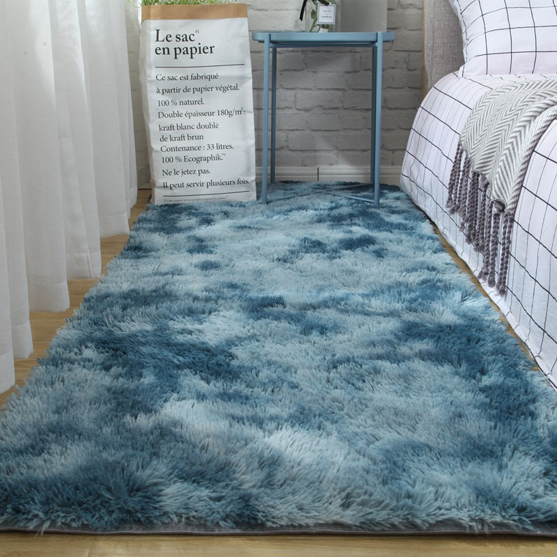 Carpet Floor Mat - Tie-dyed Variegated Silk Wool