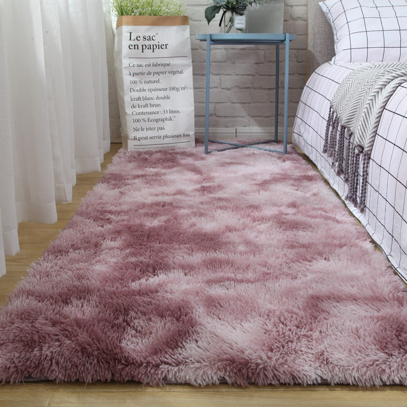 Carpet Floor Mat - Tie-dyed Variegated Silk Wool