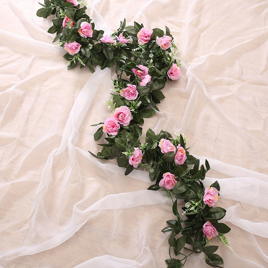 Artificial Rose Vine Hanging Flowers