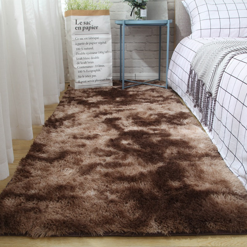 Carpet Floor Mat - Tie-dyed Variegated Silk Wool