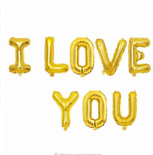 I LOVE YOU Letter Foil Balloons