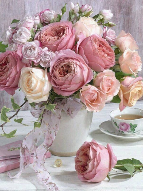 Evershine DIY Diamond Painting Flower Cross Stitch