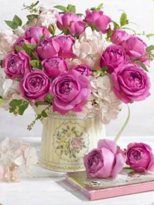 Evershine DIY Diamond Painting Flower Cross Stitch