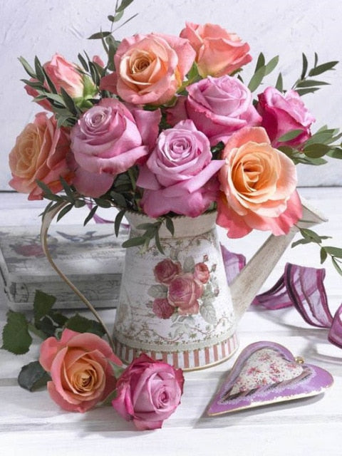 Evershine DIY Diamond Painting Flower Cross Stitch