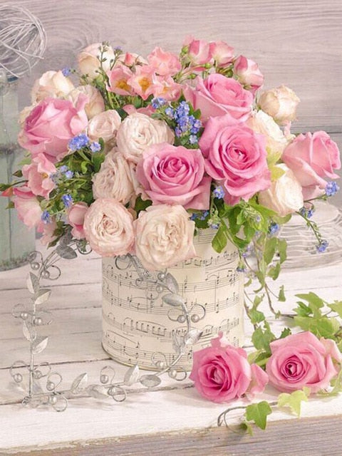 Evershine DIY Diamond Painting Flower Cross Stitch