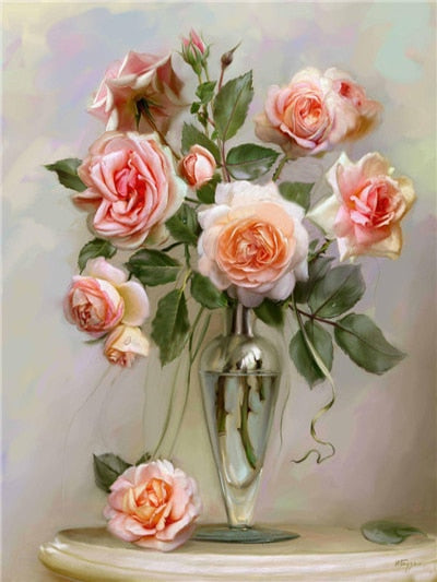 Evershine DIY Diamond Painting Flower Cross Stitch