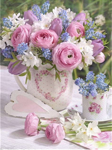 Evershine DIY Diamond Painting Flower Cross Stitch