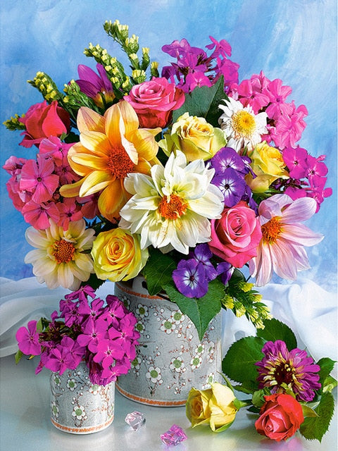 Evershine DIY Diamond Painting Flower Cross Stitch