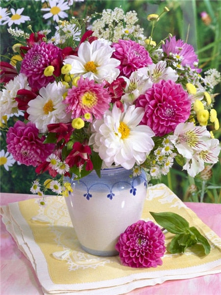 Evershine DIY Diamond Painting Flower Cross Stitch