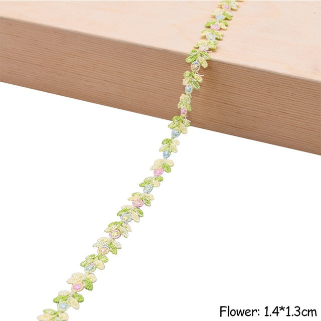 Flower Embroidered Lace Trim Ribbons Fabric Trim
