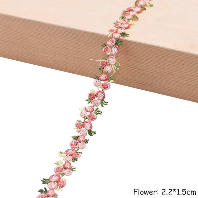 Flower Embroidered Lace Trim Ribbons Fabric Trim