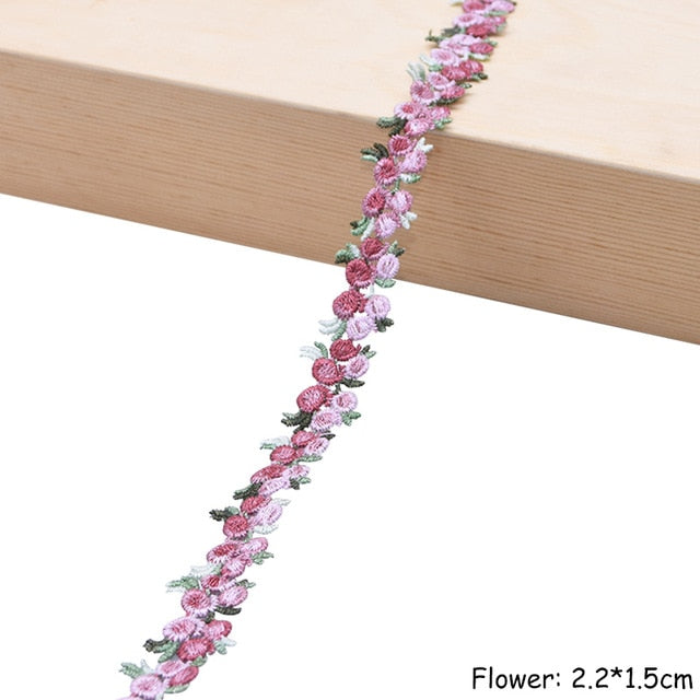 Flower Embroidered Lace Trim Ribbons Fabric Trim