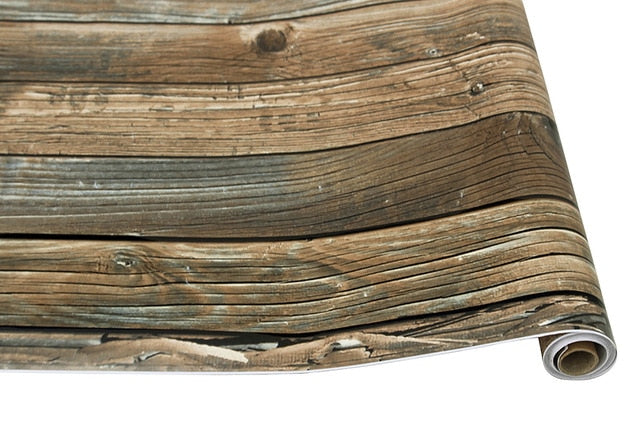 Retro Faux Wood Grain Wallpaper