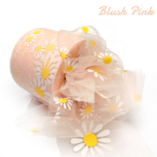 Daisy Flower Tulle Ribbon Roll