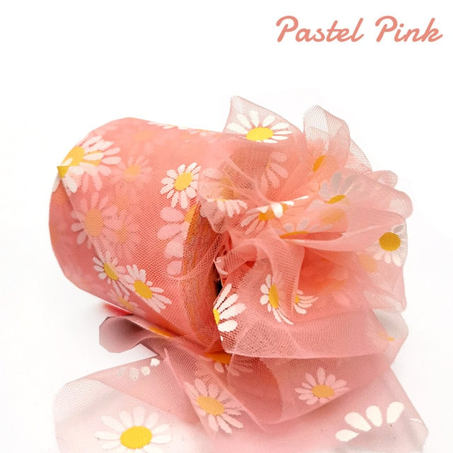 Daisy Flower Tulle Ribbon Roll