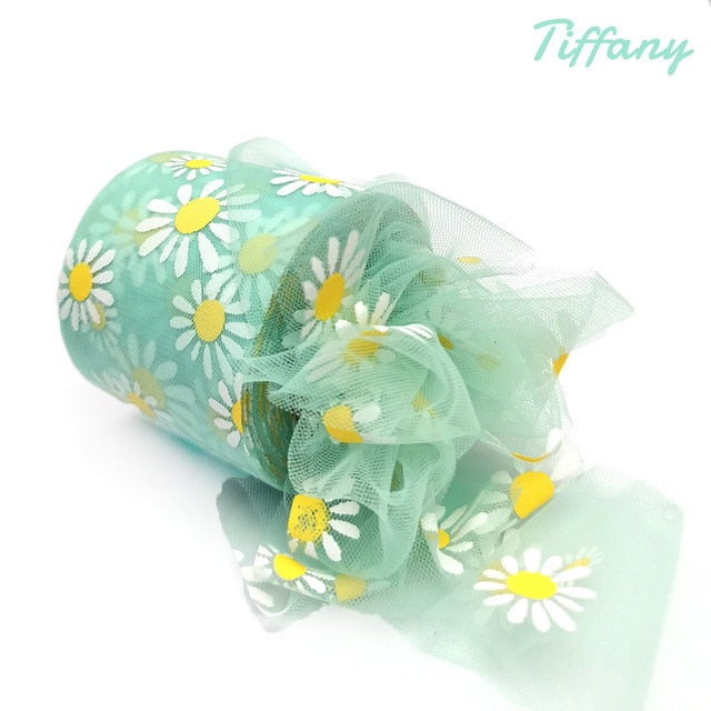 Daisy Flower Tulle Ribbon Roll