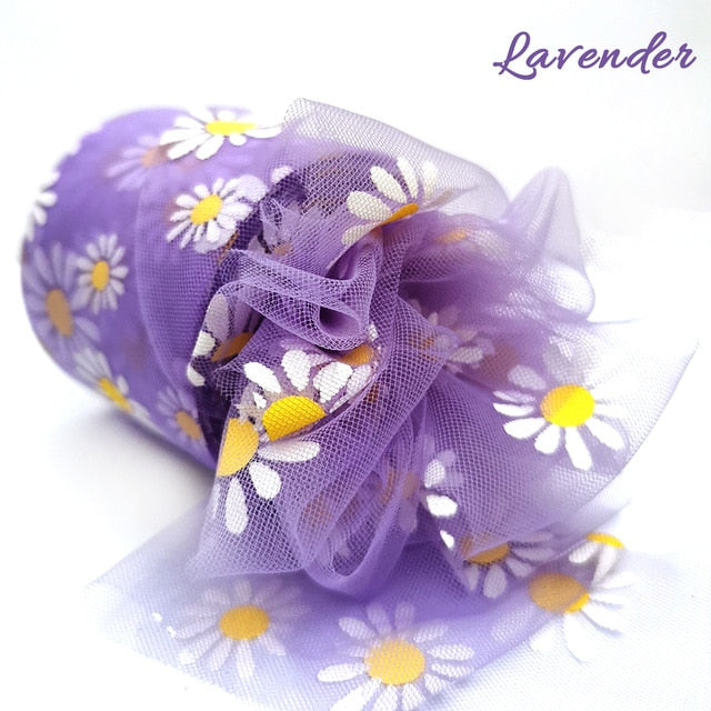 Daisy Flower Tulle Ribbon Roll