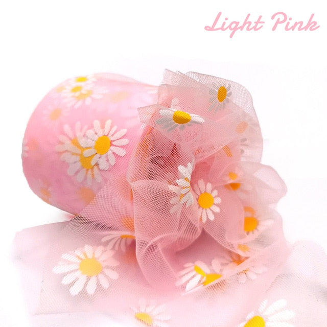 Daisy Flower Tulle Ribbon Roll