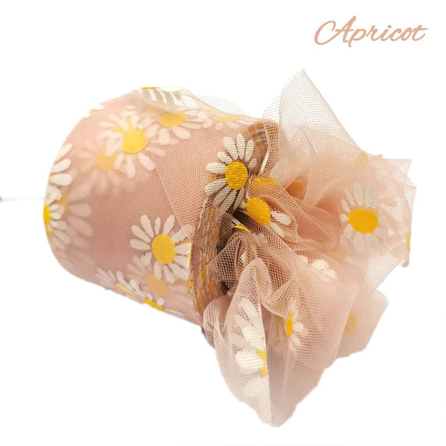 Daisy Flower Tulle Ribbon Roll