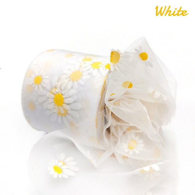 Daisy Flower Tulle Ribbon Roll