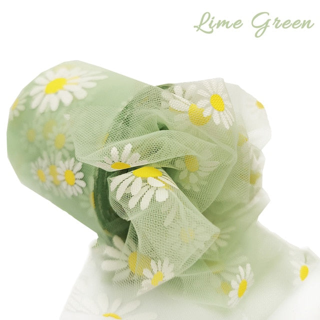 Daisy Flower Tulle Ribbon Roll