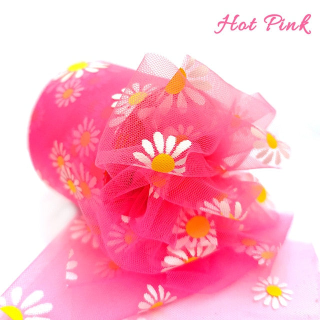 Daisy Flower Tulle Ribbon Roll