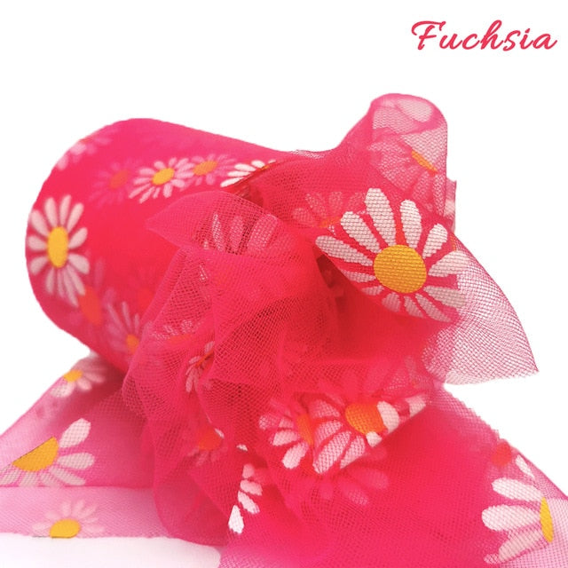 Daisy Flower Tulle Ribbon Roll