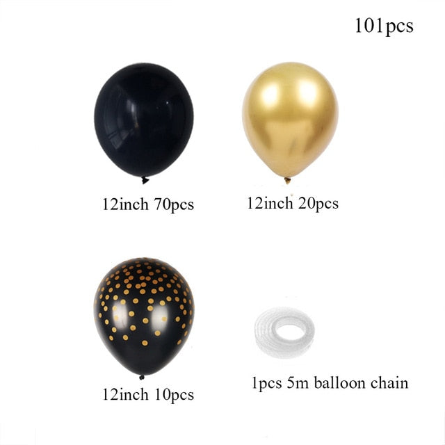 Black Gold Metallic Balloons