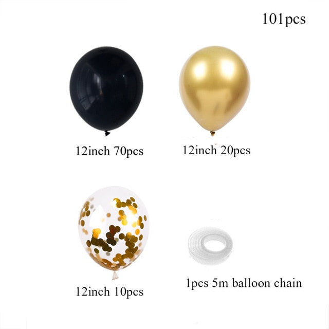 Black Gold Metallic Balloons