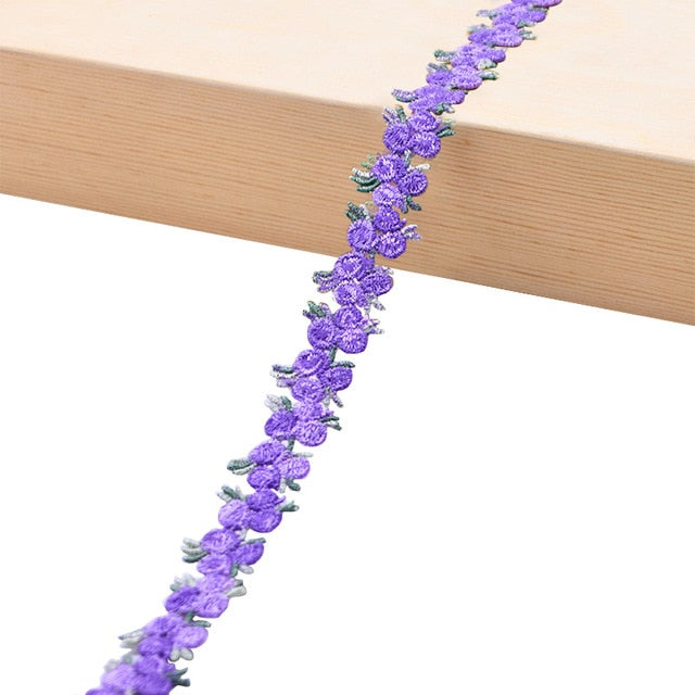 Flower Embroidered Lace Trim Ribbons Fabric Trim